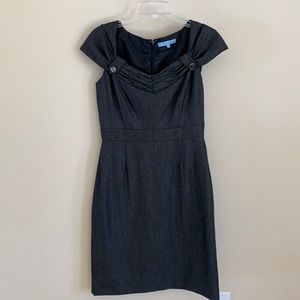 Antonio Melanie Gray Sheath  Midi Dress